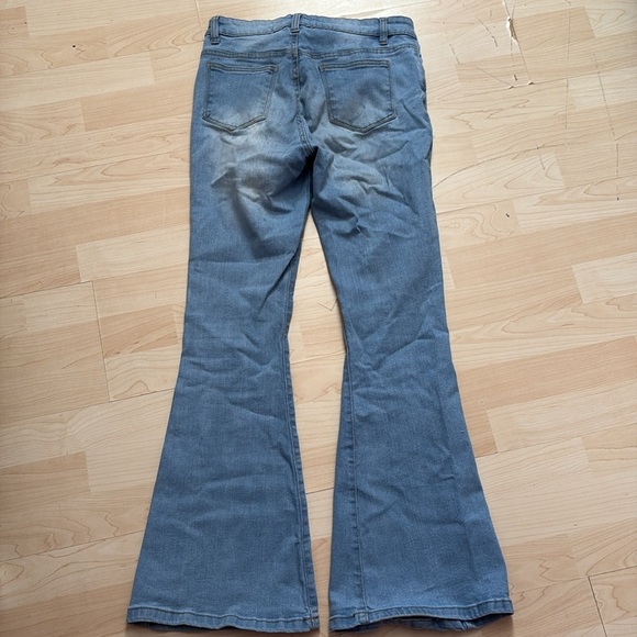 Women's Light Blue Flared Jeans - Picture 2 of 3